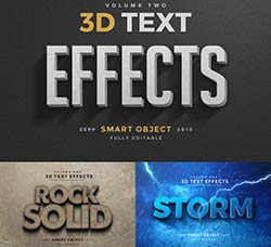 PS图层样式/3D文本模型：3D Text Effects Vol.2